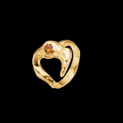 STUDIO Z LUNAR RING FORGYLDT SØLV MED ORANGE STEN - 7247882