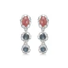 STUDIO Z MAGMA ØRERINGE SØLV MED BLÅ OG ROSA ZIRKONIA - 7117834