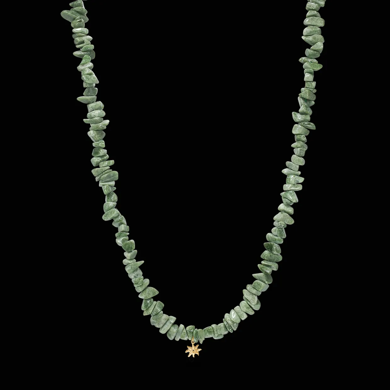 STUDIO Z OCEAN AURA SØLV FORGYLDT HALSKÆDE MED CHROM DIOPSID - 7226893