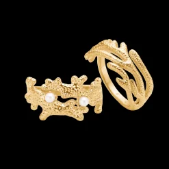 STUDIO Z REEF ESSENCE SØLV FORGYLDT RING MED PERLER - 7243921