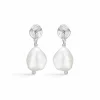 STUDIO Z ØRERINGE SHELL MED FERSKVANDSPERLE SØLV - 7113834
