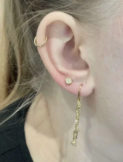 STUDIO Z ØRERINGE SØLV FORGYLDT TANGLED MED ZIRKONIA - 7207849