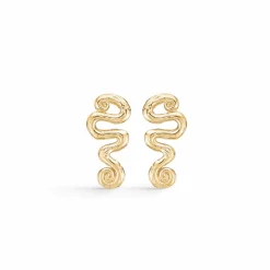 STUDIO Z ØRERINGE WAVE MINI SØLV FORGYLDT - 7210845