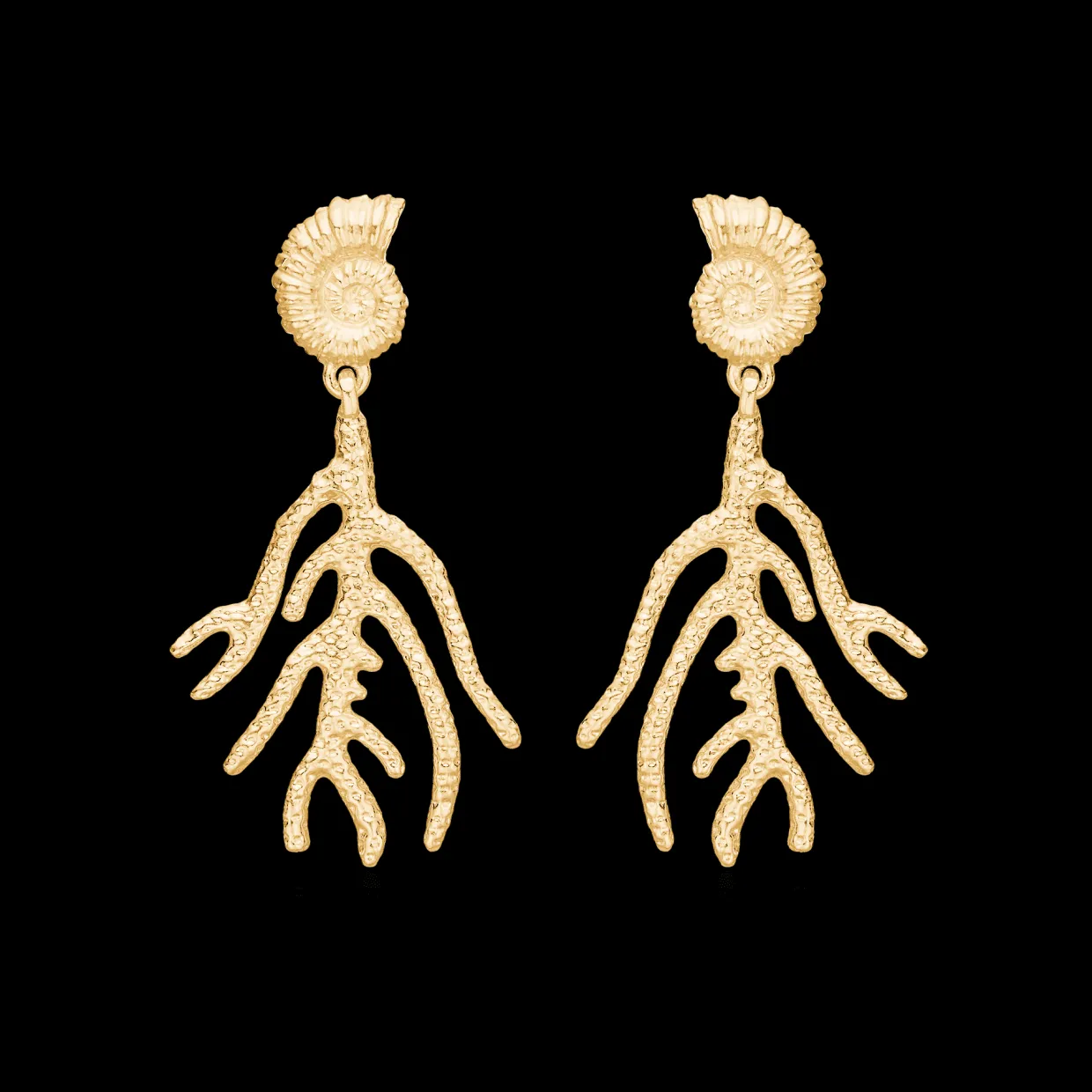 STUDIO Z SEASHELL SECRETS SØLV FORGYLDTE ØRERINGE - 7210905