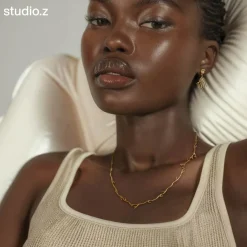 STUDIO Z SEASHELL SECRETS SØLV FORGYLDTE ØRERINGE - 7210905