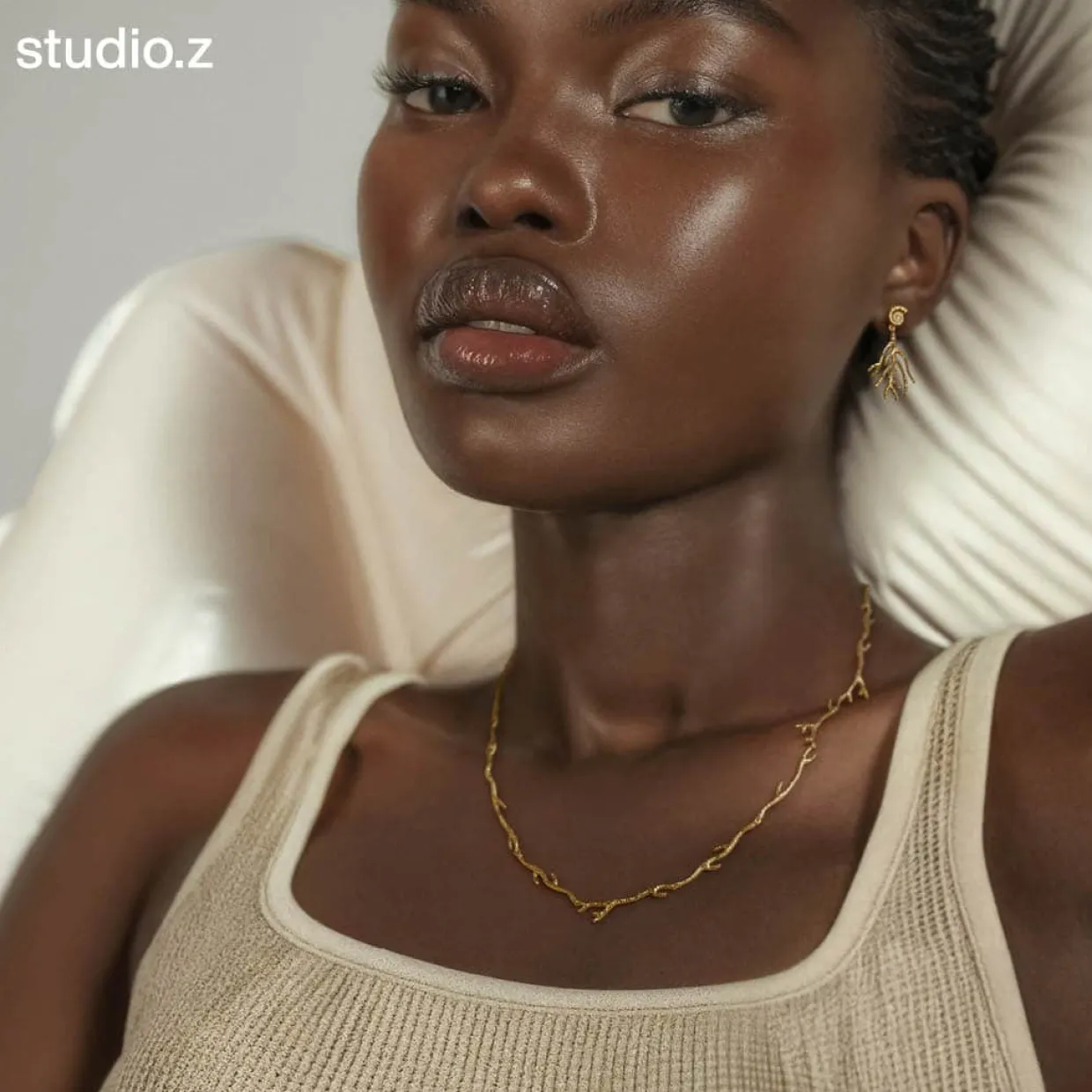 STUDIO Z SEASHELL SECRETS SØLV FORGYLDTE ØRERINGE - 7210905