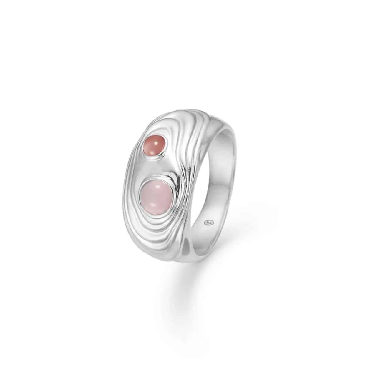 STUDIO Z SØLV SHELL RING MED ROSA ZIRKONIA - 7147838