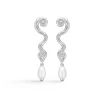 STUDIO Z SØLV WAVE ØRERINGE MED FERSKVANDSPERLER - 7113845