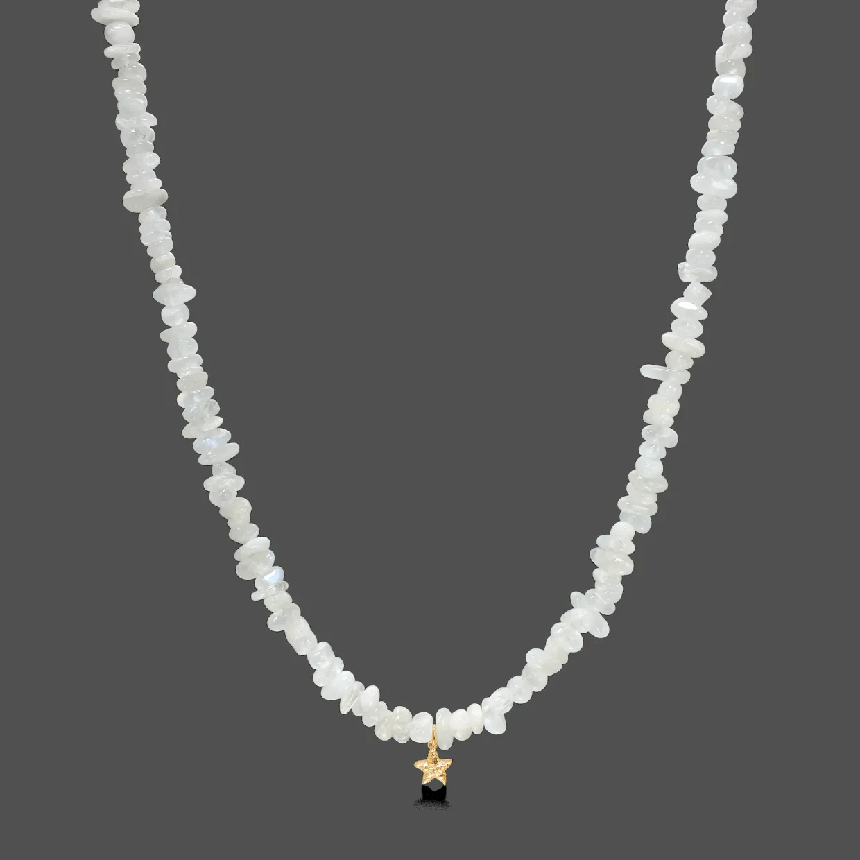 STUDIO Z STARFISH LUSTRE SØLV FORGYLDT HALSKÆDE MED HVIDE MÅNESTEN - 7226894