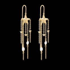 STUDIO Z STARFISH LUSTRE SØLV FORGYLDT ØRERINGE MED PERLER - 7213903