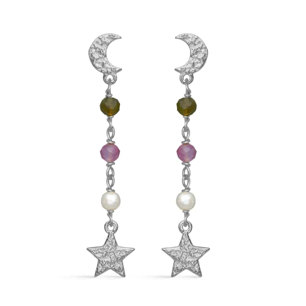 STUDIO Z STARLIGHT ØRERINGE SØLV MED STEN OG PERLE - 8116441