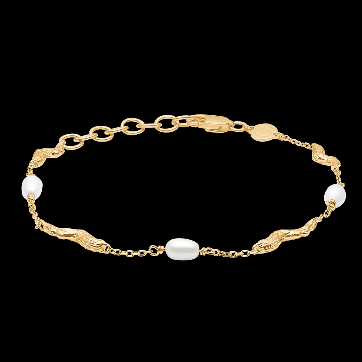 STUDIO Z TANGLED ARMBÅND SØLV FORGYLDT MED PERLER - 7253825