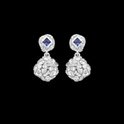 STUDIO Z UNTAMED ØRERINGE SØLV MED BLÅ STEN - 7117888