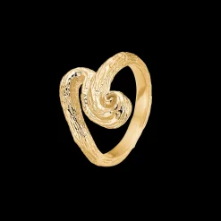 STUDIO Z WAVE RING FORGYLDT SØLV MED RIFLET OVERFLADE - 7240845