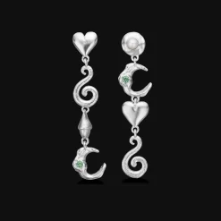 STUDIOZ CASCADE ØRERINGE SØLV MED STEN OG PERLE - 7117877