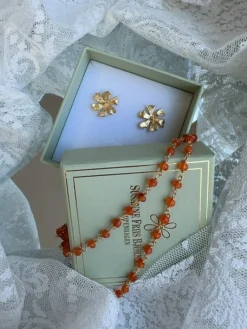 SUSANNE FRIIS BJØRENER SØLVFORGYLDT ARMBÅND KARNEOL - 1433-2-114