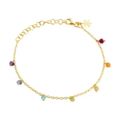 SUSANNE FRIIS BJØRNER ARMBÅND SØLV FORGYLDT MUTIFARVET - 1868-2-20-556