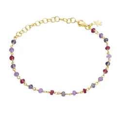 SUSANNE FRIIS BJØRNER ARMBÅND MED AMETYST, IOLITE OG GRANET - 1433-2-593