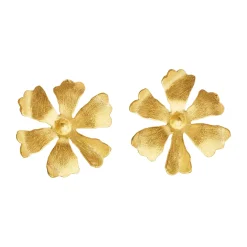 SUSANNE FRIIS BJØRNER BLOMSTER ØRERING I FORGYLDT SØLV - 5697-2-999