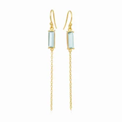 SUSANNE FRIIS BJØRNER FORGYLDTE ØRERINGE MED SYNTETISK TOPAZ - 5663-2-186