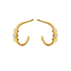 SUSANNE FRIIS BJØRNER FORGYLDT HALVCREOL MED STEN - 5647-2-570