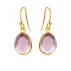 SUSANNE FRIIS BJØRNER FORGYLDTE ØRERINGE LYS AMETYST - 5568-2-198