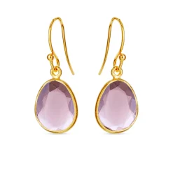 SUSANNE FRIIS BJØRNER FORGYLDTE ØRERINGE LYS AMETYST - 5568-2-198