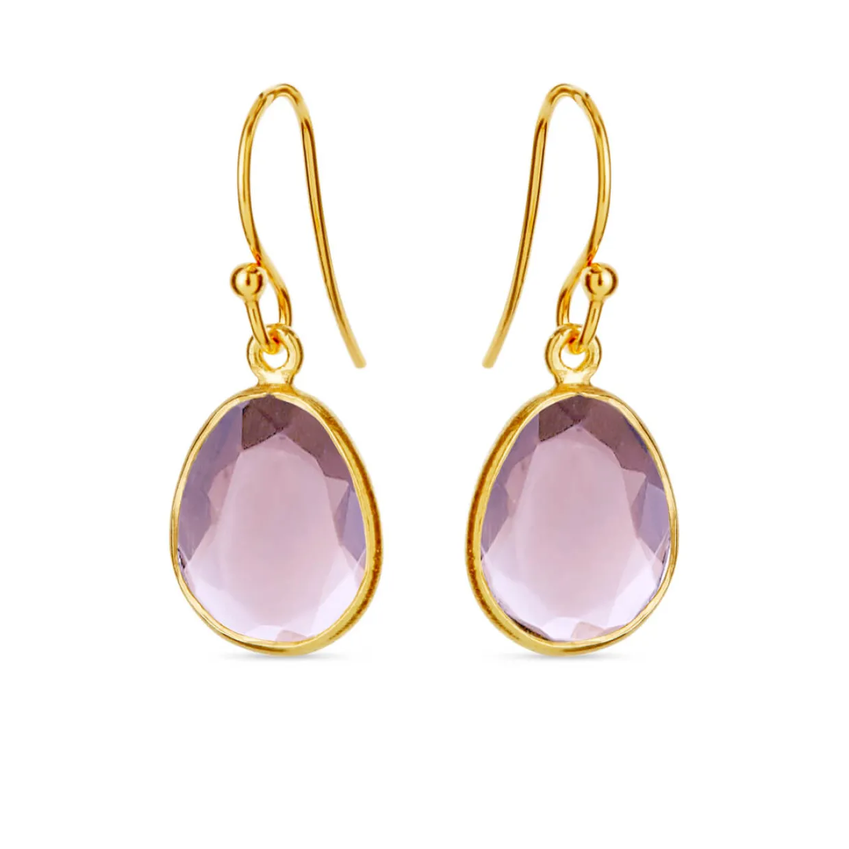 SUSANNE FRIIS BJØRNER FORGYLDTE ØRERINGE LYS AMETYST - 5568-2-198