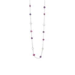 SUSANNE FRIIS BJØRNER HALSKÆDE SØLV MED MIX AF STEN - 1882-1-45-580