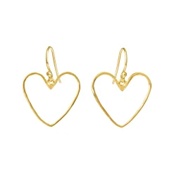 SUSANNE FRIIS BJØRNER HJERTE ØREHÆNGER I SØLV FORGYLDT 20MM - 5703-2-20