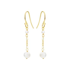 SUSANNE FRIIS BJØRNER ØREHÆNGER SØLV FORGYLDT FIGARO MED FERSKVANDSPERLER - 5668-2-900