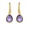 SUSANNE FRIIS BJØRNER ØREHÆNGER I FORGYLDT MED AMETYST KRYSTAL - 5249-2-118