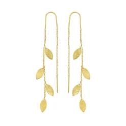 SUSANNE FRIIS BJØRNER ØRERINGE SØLV FORGYLDT MED BLADE - 5682-2