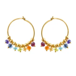 SUSANNE FRIIS BJØRNER ØRERINGE SØLV FORGYLDT CREOL - 5635-2-556