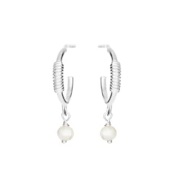 SUSANNE FRIIS BJØRNER ØRERINGE SØLV MED PERLE - 5655-1-900