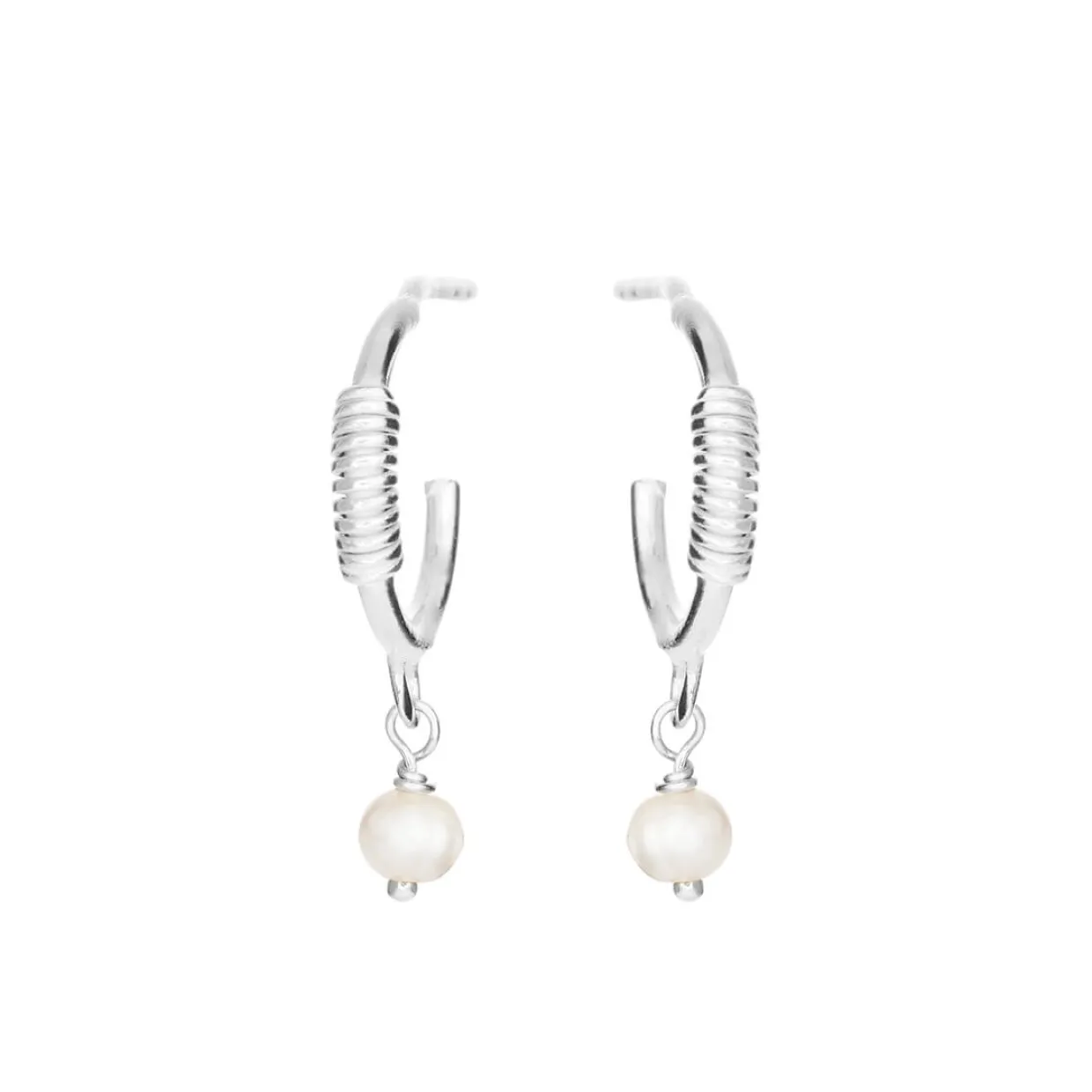 SUSANNE FRIIS BJØRNER ØRERINGE SØLV MED PERLE - 5655-1-900