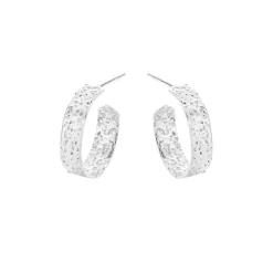 SUSANNE FRIIS BJØRNER ØRERINGE CREOLER RÅ OVERFLADE 15MM/4MM - 5623-1