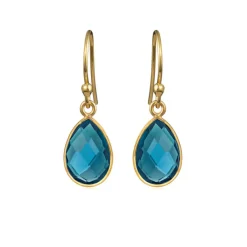 SUSANNE FRIIS BJØRNER ØRERINGE SØLV FORGYLDT BLÅ - 4068-2-174