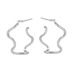 SUSANNE FRIIS BJØRNER ØRERINGE SØLV 20MM BLANKE - 5611-11