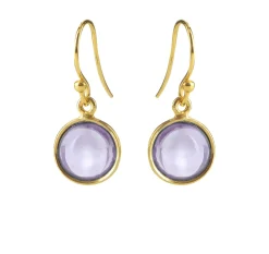 SUSANNE FRIIS BJØRNER ØRERINGE FORGYLDT SØLV MED LYS AMETYST - 5521-2-198