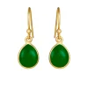 SUSANNE FRIIS BJØRNER ØRERINGE SØLVFORGYLDT GRØN AGAT - 5249-2-102