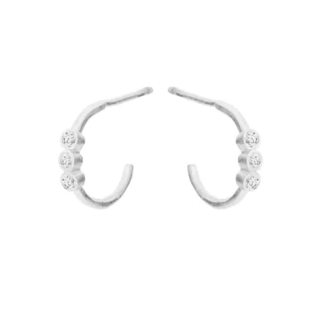 SUSANNE FRIIS BJØRNER ØRERINGE SØLV CREOL MED 3 SMÅ ZITKONER - 5647-1-185