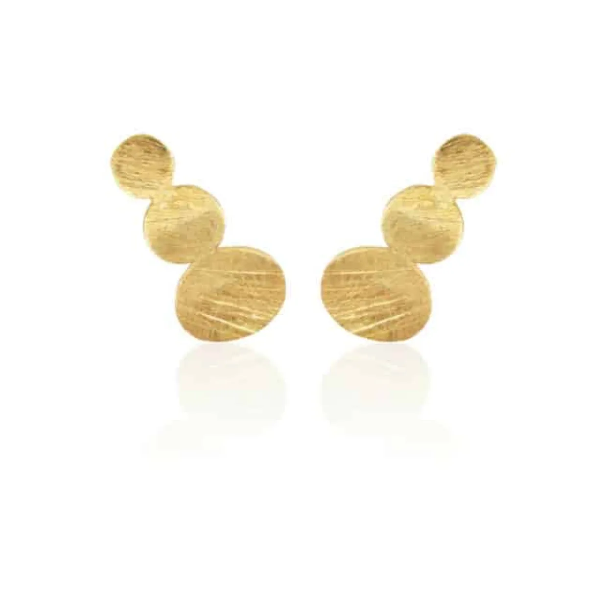 SUSANNE FRIIS BJØRNER ØRESTIK I SØLV FORGYLDT MED TRE MØNTER -5163-2