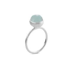 SUSANNE FRIIS BJØRNER RING SØLV LYSEBLÅ KRYSTAL STR 58- 1692-1-111