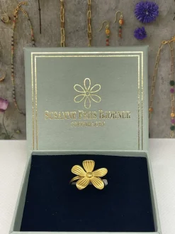 SUSANNE FRIIS BJØRNER RING SØLV FORGYLDT BLOMST - 1000-2