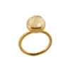 SUSANNE FRIIS BJØRNER RING SØLV FORGYLDT MED RUTILKVARTS - STR. 54 - 1678-2-109