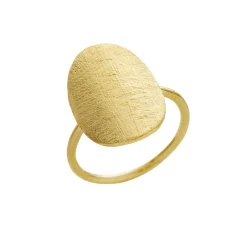 SUSANNE FRIIS BJØRNER RING SØLV FORGYLDT MED MAT PLADE - 1697-2