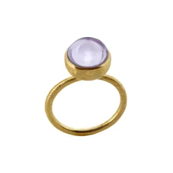 SUSANNE FRIIS BJØRNER RING FORGYLDT SØLV MED LYS AMETYST - 1678-2-198