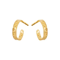 SUSANNE FRIIS BJØRNER SØLV FORGYLDT ØRERINGE MATTERET - 5671-2