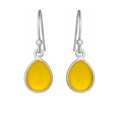SUSANNE FRIIS BJØRNER SØLV ØRERINGE MED GUL OPAL KRYSTAL - 5249-1-202